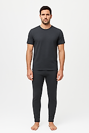 Erkek Gri Termal İçlik Alt – Sardonlu Ribanadan, Normal Beden