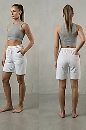 Unisex %100 Pamuk Şardonsuz 3 İplik Çok Cepli Şort