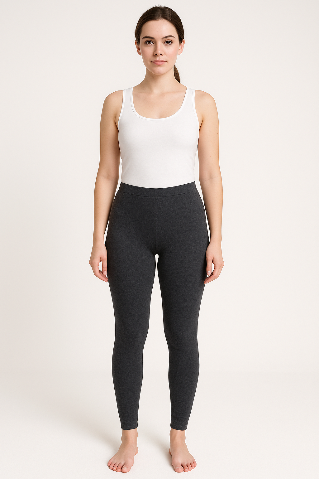 Kadın Gri Termal İçlik Alt – Sardonlu Ribanadan, Normal Beden